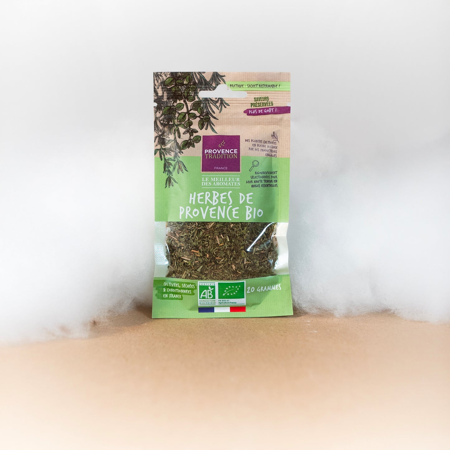 Sachet d'Herbes de Provence Bio - Provence Tradition - Aromates - épicerie fine Les Épicurieuses