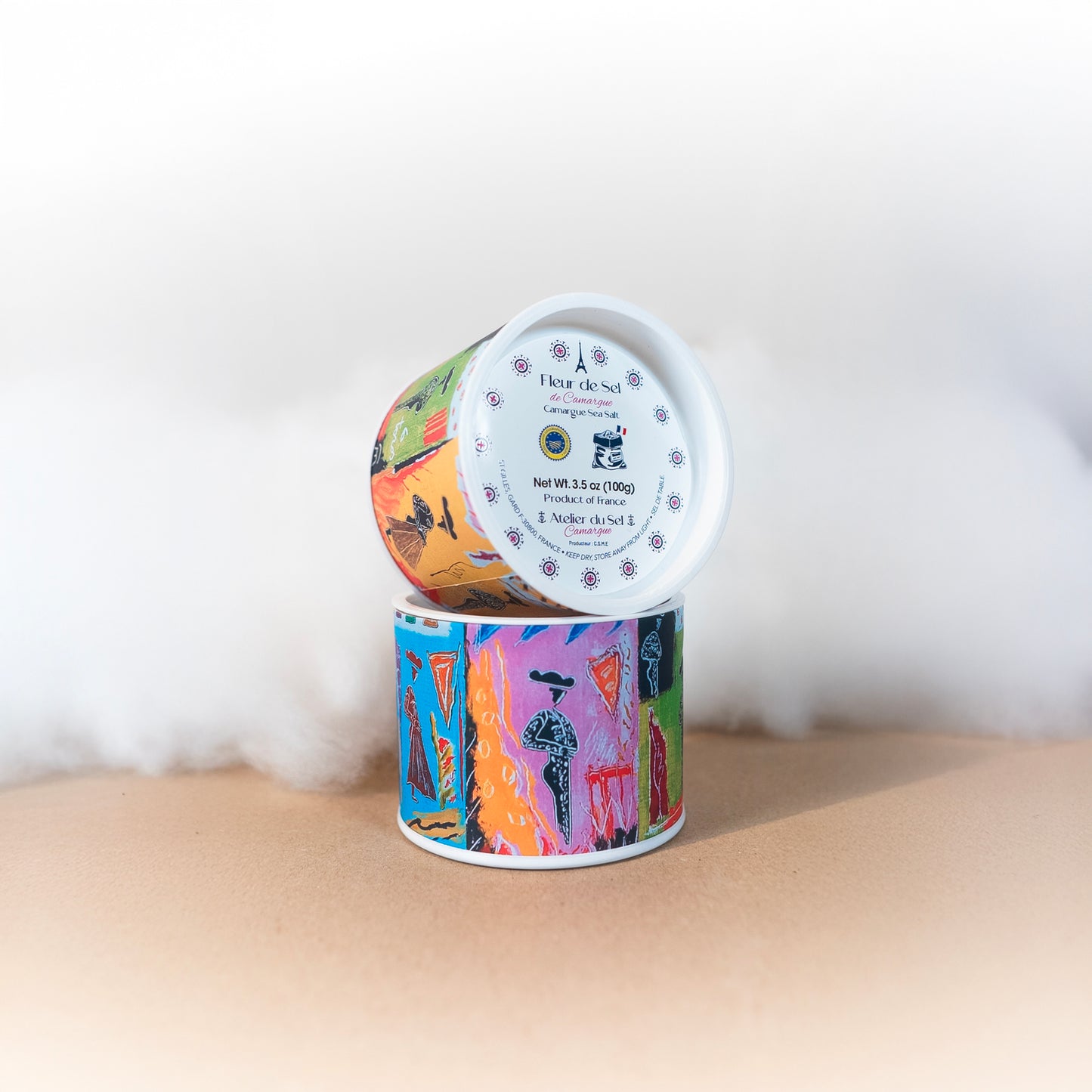 Fleur de Sel de Camargue - Édition Artistique "Michel Tombereau" - Atelier du Sel Camargue - Sel - épicerie fine Les Épicu...