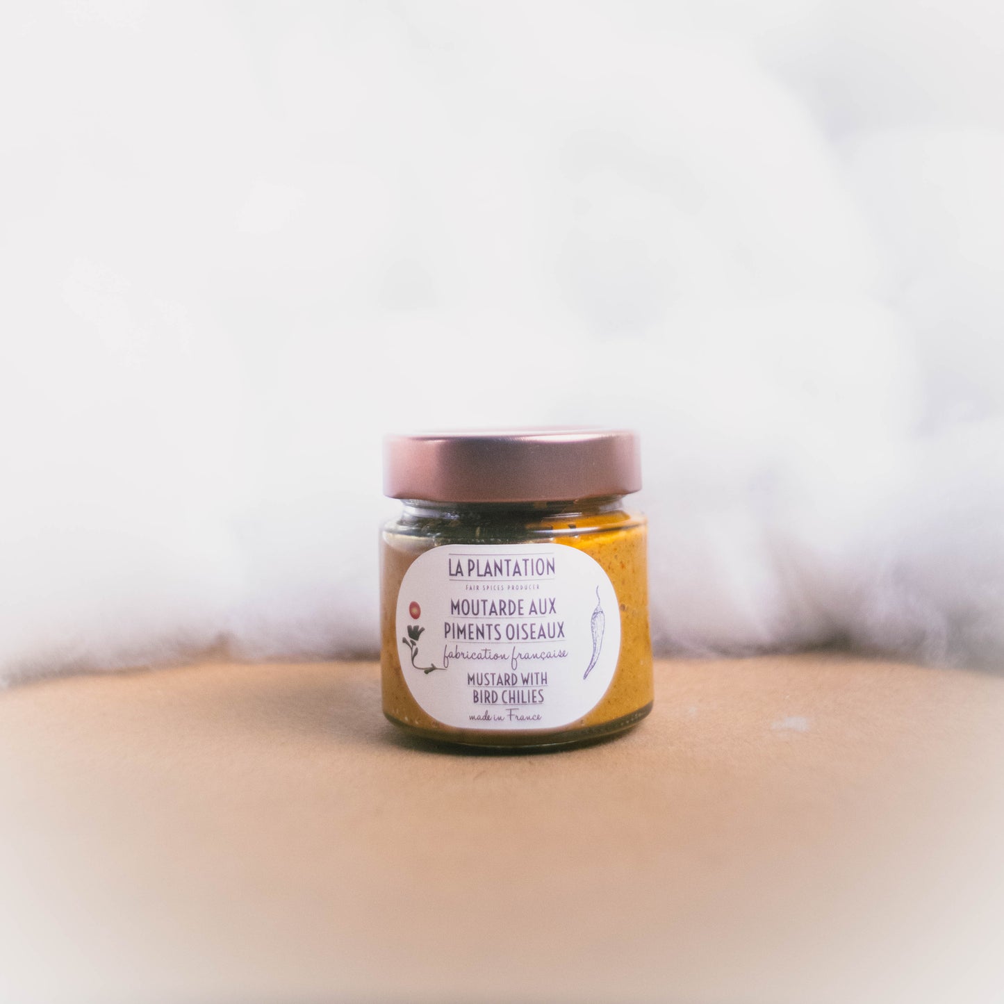 Moutarde au Piment Oiseau - La Plantation - Sauce - épicerie fine Les Épicurieuses