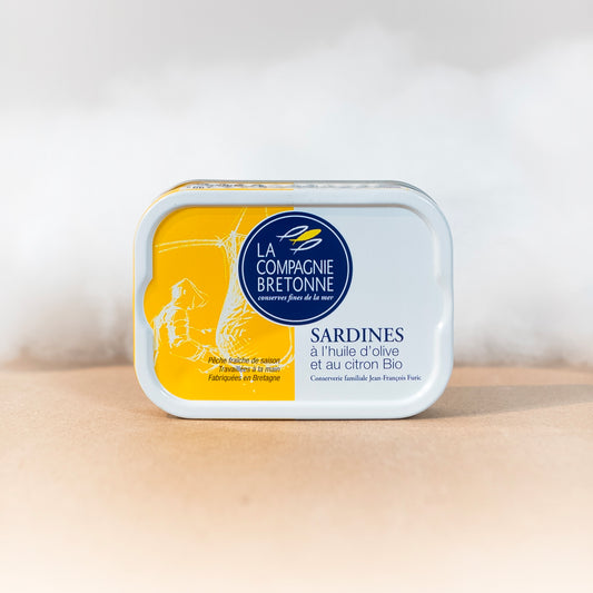 Sardines à l’huile d’olive et au citron bio - La Compagnie Bretonne - Sardines - épicerie fine Les Épicurieuses
