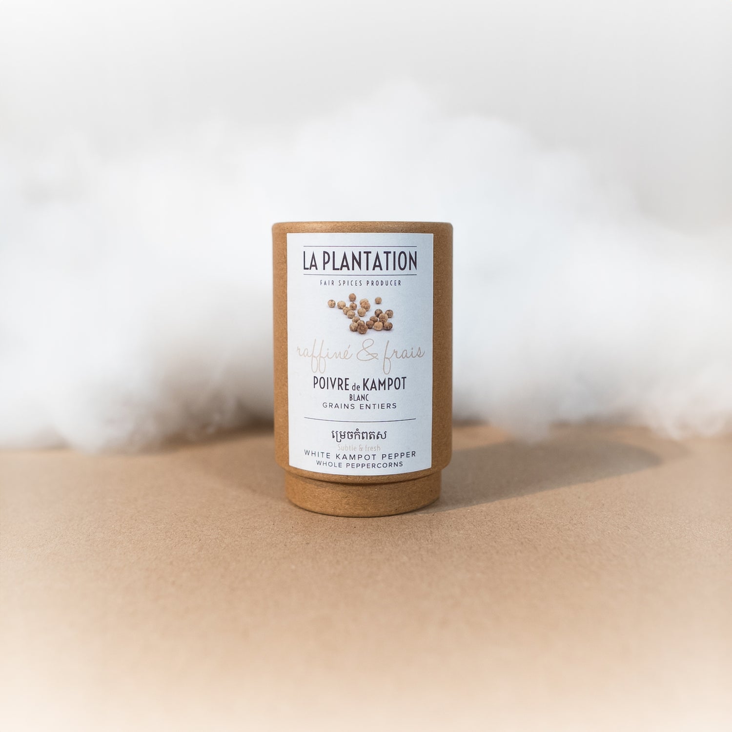 Poivre de Kampot Blanc IGP - La Plantation - Aromates - épicerie fine Les Épicurieuses