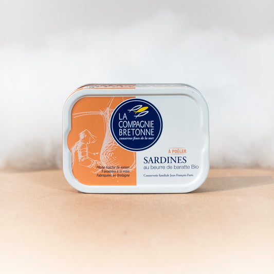 Sardines au beurre de barate Bio - La Compagnie Bretonne - Sardines - épicerie fine Les Épicurieuses