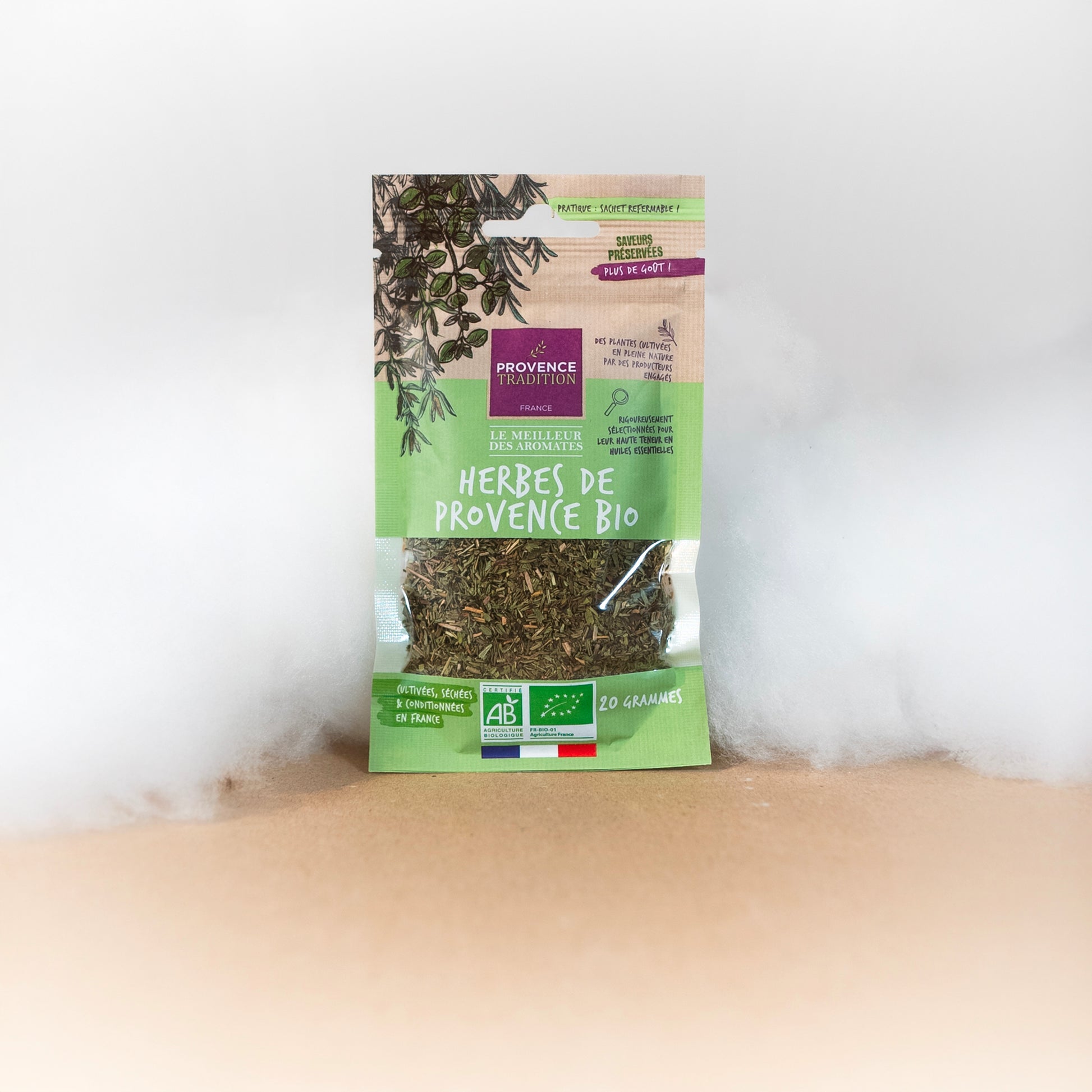 Sachet d'Herbes de Provence Bio - Provence Tradition - Aromates - épicerie fine Les Épicurieuses