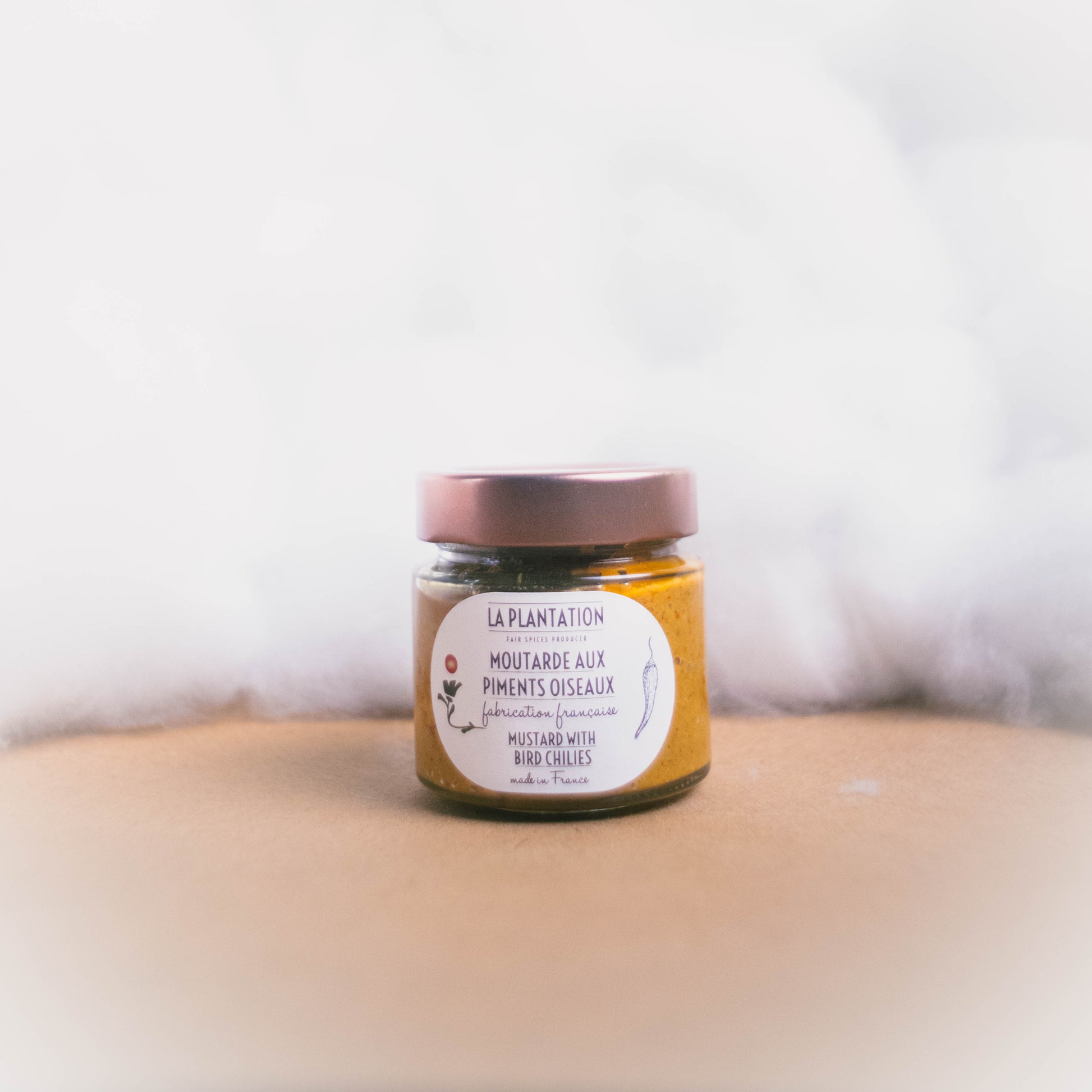 Moutarde au Piment Oiseau - La Plantation - Sauce - épicerie fine Les Épicurieuses