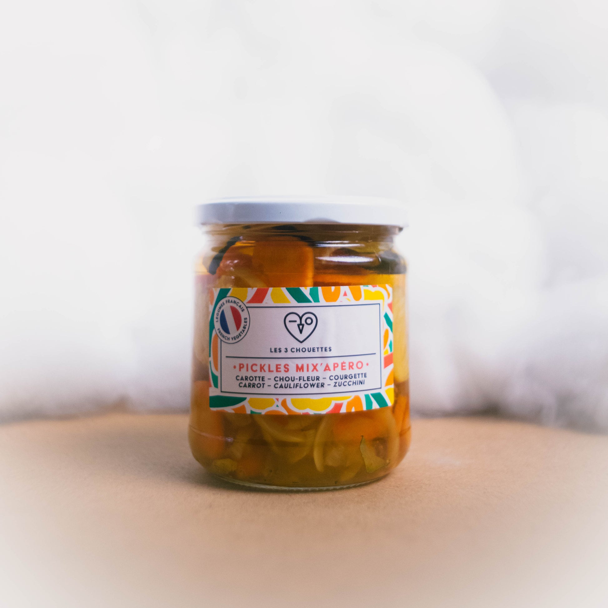 Pickles Mix Apéro – Carotte, Chou-fleur & Courgette - Les 3 Chouettes - Cornichon - épicerie fine Les Épicurieuses