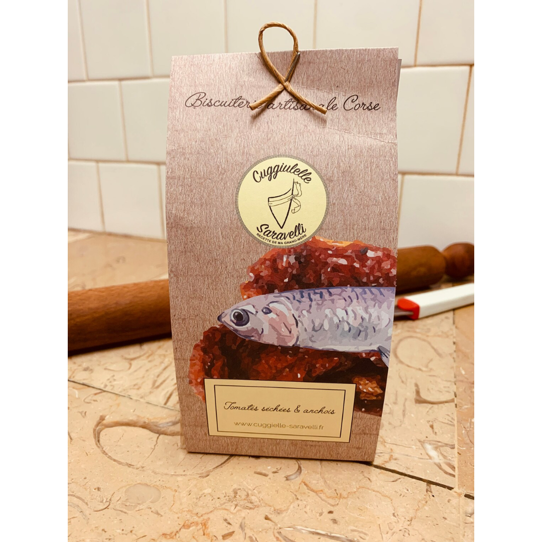 Cuggiulelle à la Tomate Séchée & Anchois - vue 2 - Cuggiulelle Saravelli - Biscuit Apéritif Les Épicurieuses